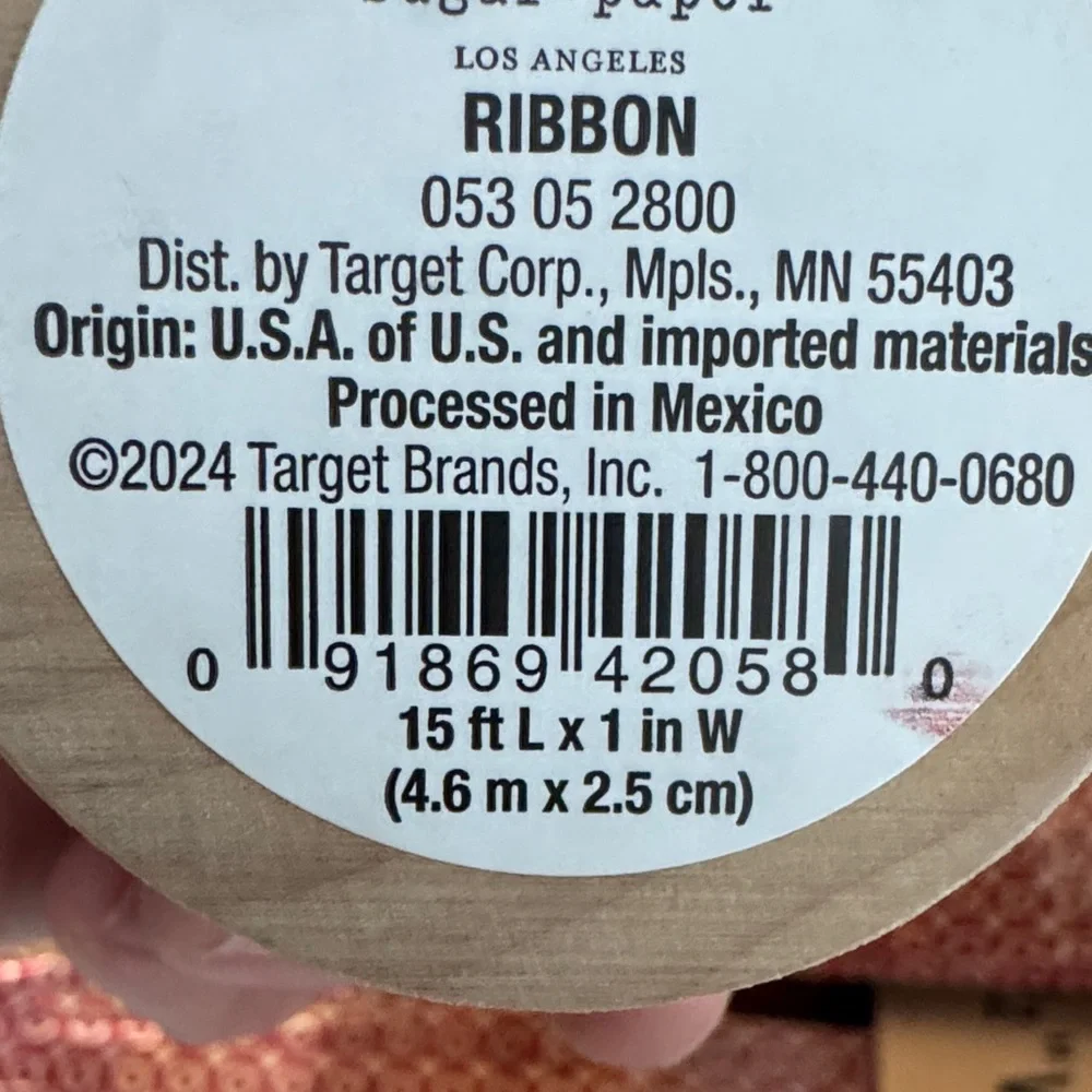Target Red and White Decorative Ribbon